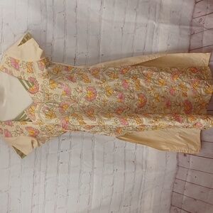 Vintage Hand Made  Silk Asian‎  Style 60,s  Embroidery Dress S